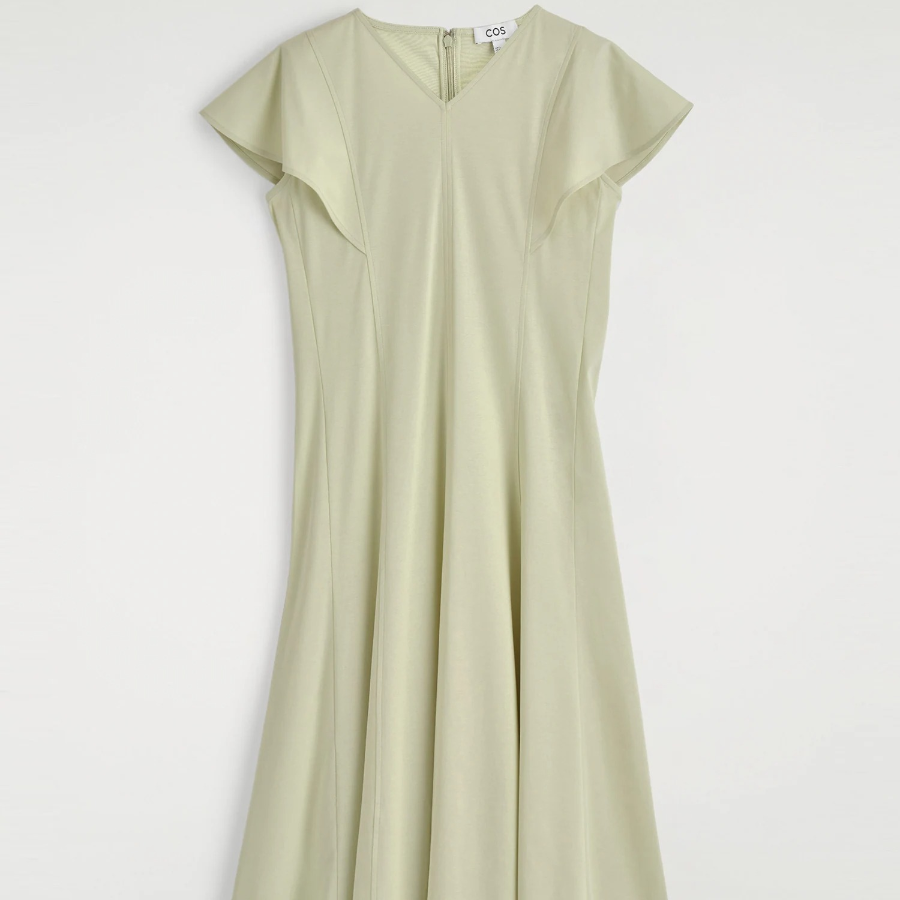 COS Petal Sleeve Cotton Maxi Dress
