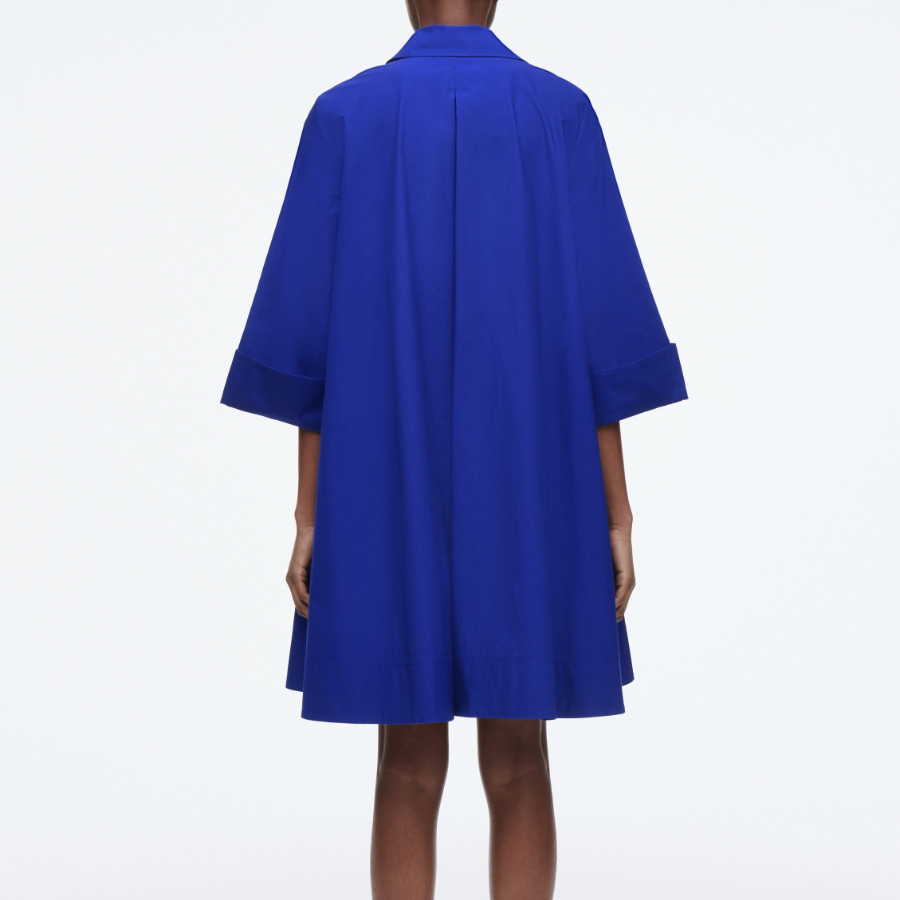 COS – Long Sleeve A-Line Shirt Dress Cobalt Blue