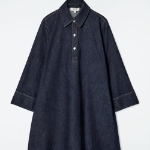 COS – A-Line Denim Mini Shirt Dress Dark Blue