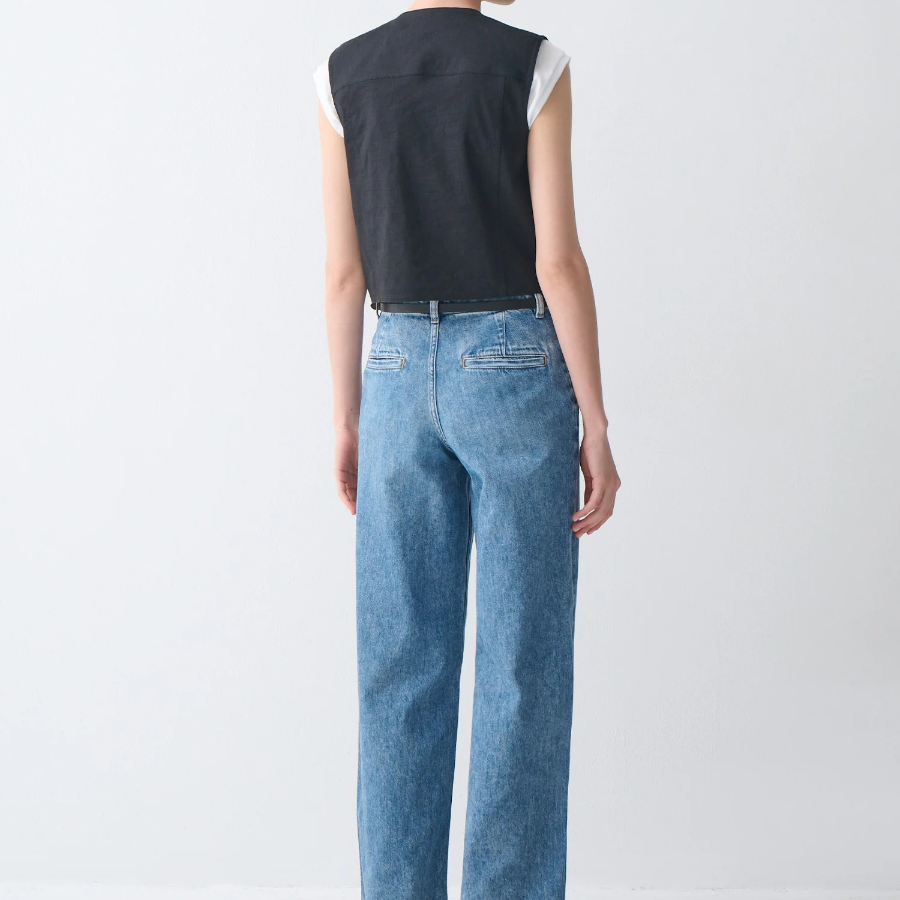 Theory Women Good Crunch Trucker Vest - Black