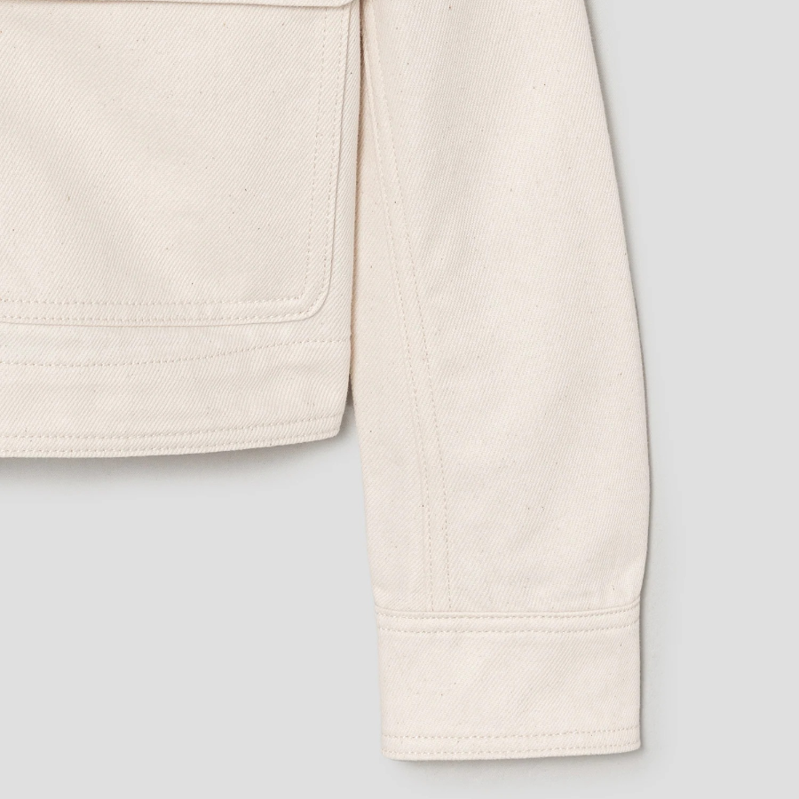 Theory Women Soft Denim Casual Jacket - Ecru