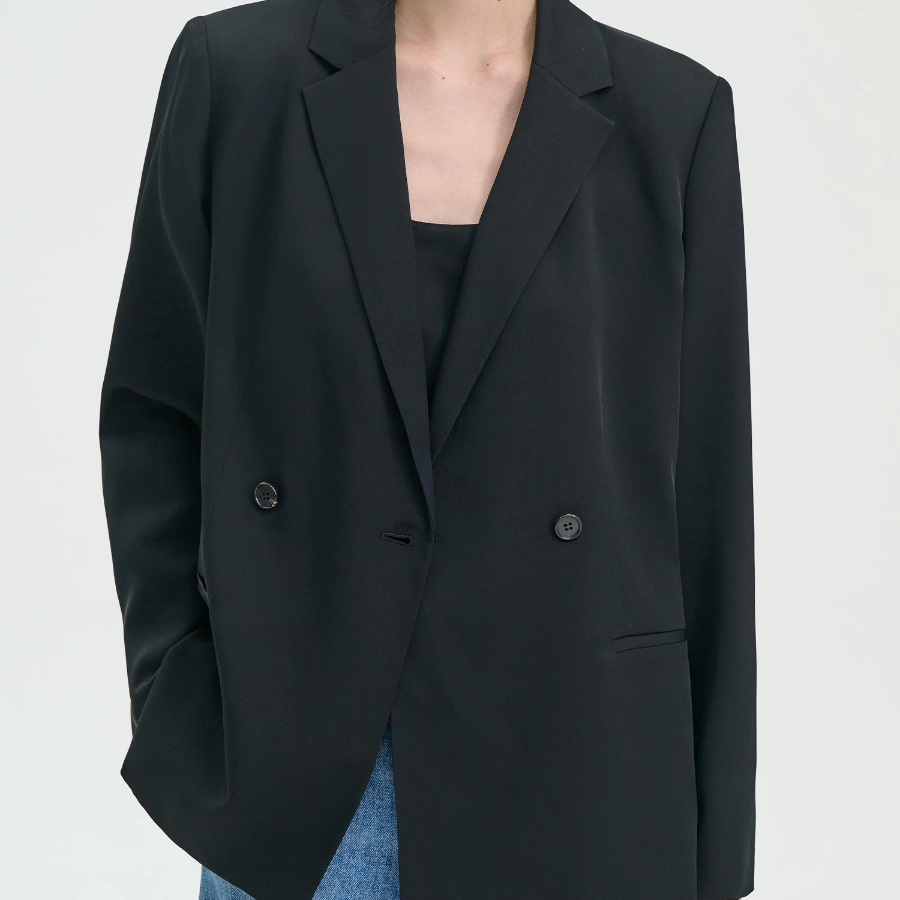 Theory Women Silk Georgette Relaxed Double Jacket - Black