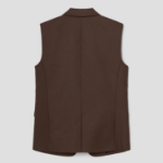 Theory Women Wool Hopsack Boxy Oversized Vest - Clove