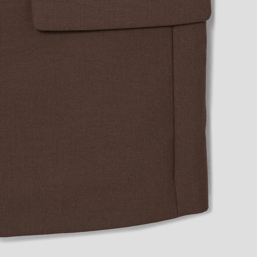 Theory Women Wool Hopsack Boxy Oversized Vest - Clove