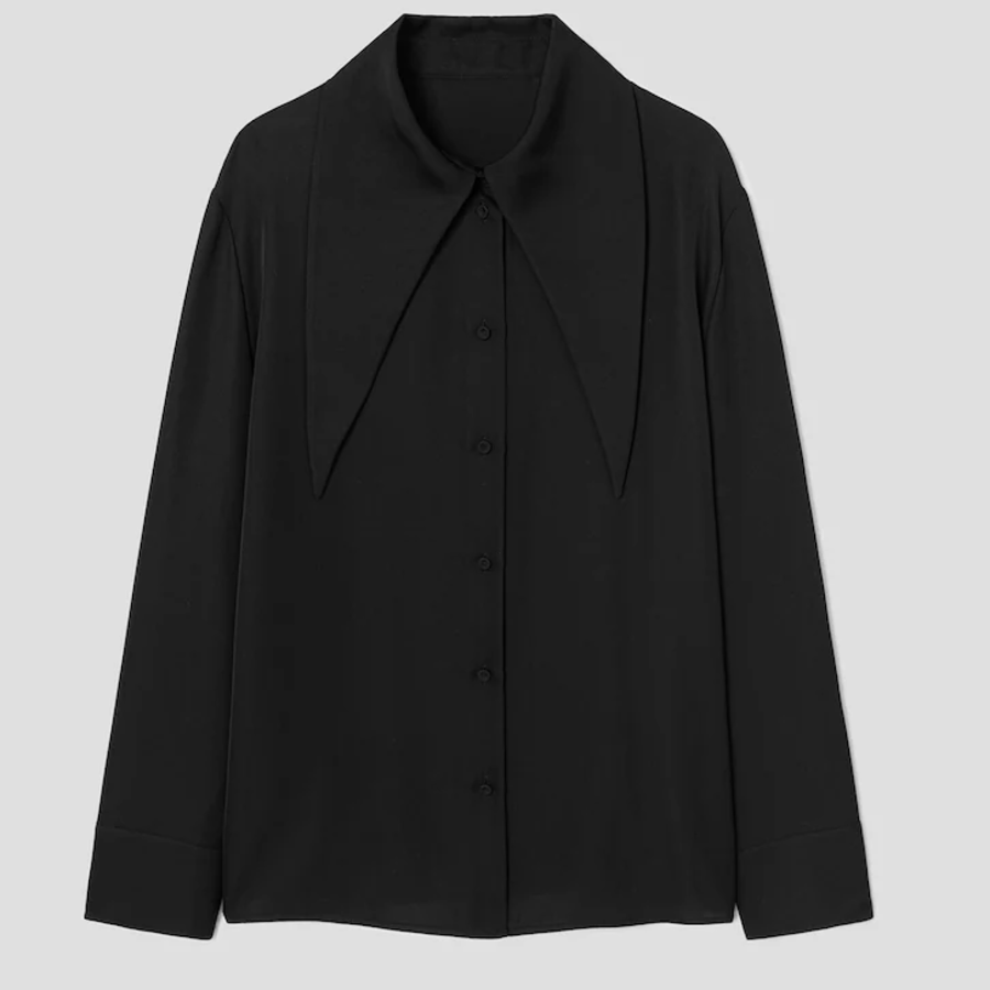 KUHO Collar Neck Blouse - Black