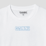 GANNI Future Heavy Jersey Rose Long Sleeve T-Shirt - White