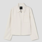 Theory Women Admiral Crepe Relax Zip Jacket - Rice