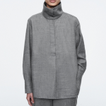 COS Relaxed Funnel Neck Wool Flannel Shirt