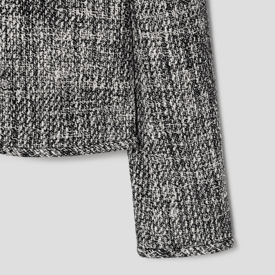 Theory Women Woven Tweed Crewneck Jacket - Black Multi