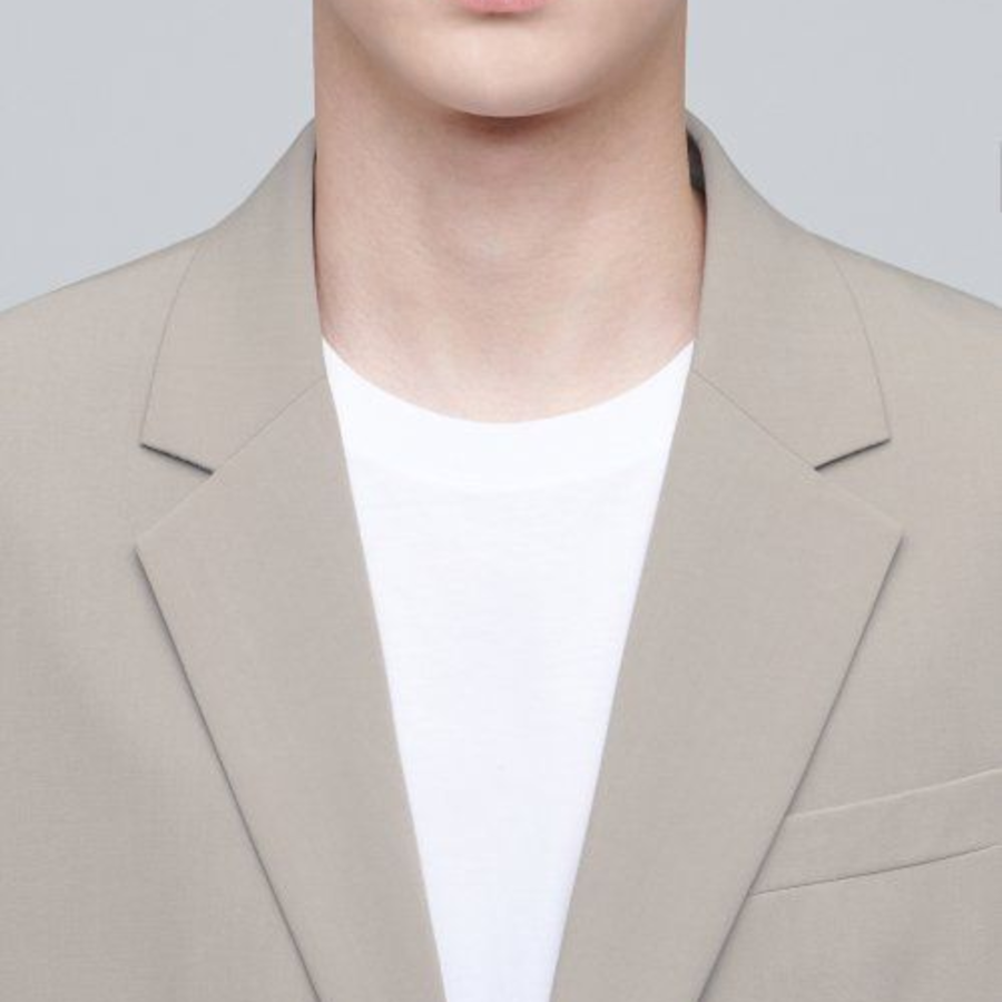 Relaxed Basic Blazer — Light Beige