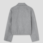 Theory Women Double Wool-Cashmere Blouson Jacket - Light Grey Melange