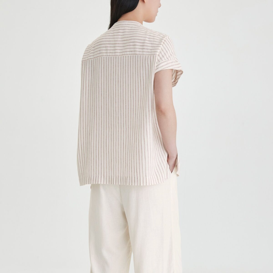 JAJU Linen Blended Wide Banding Pants (Ivory) — светлые и лёгкие брюки из льняной смеси для тёплой погоды и максимального комфорта