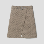 GANNI Flock Check Suiting Skirt – Tigers Eye