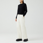 JAJU Corduroy Wide Pants (Ivory) — женские широкие брюки из мягкого вельвета светлого оттенка для стильного и уютного образа