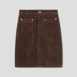 GANNI Stretch Corduroy Skirt – Brown