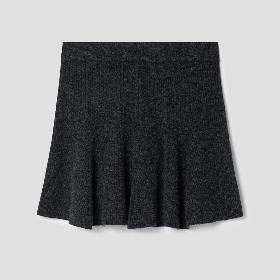 GANNI Cashmere Mix Mini Skirt – Ash