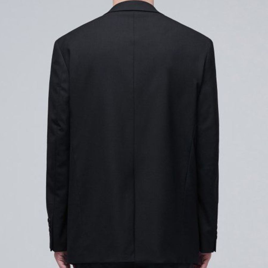Relaxed Basic Wool Blazer — Black