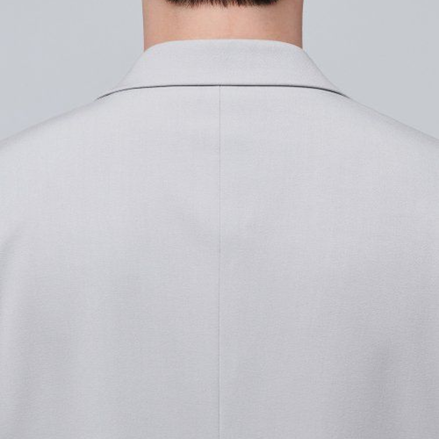 Relaxed Basic Blazer — Light Grey