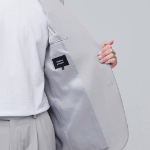 Relaxed Basic Blazer — Light Grey