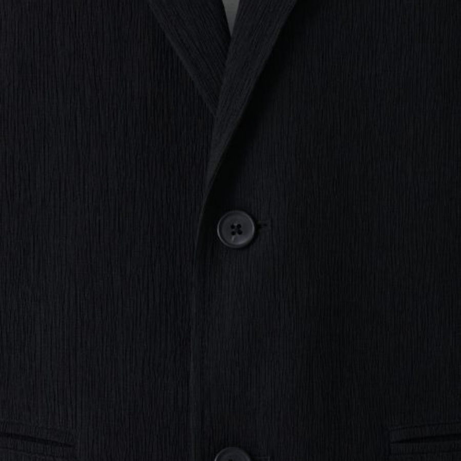 Crinkle Relaxed Blazer — Black
