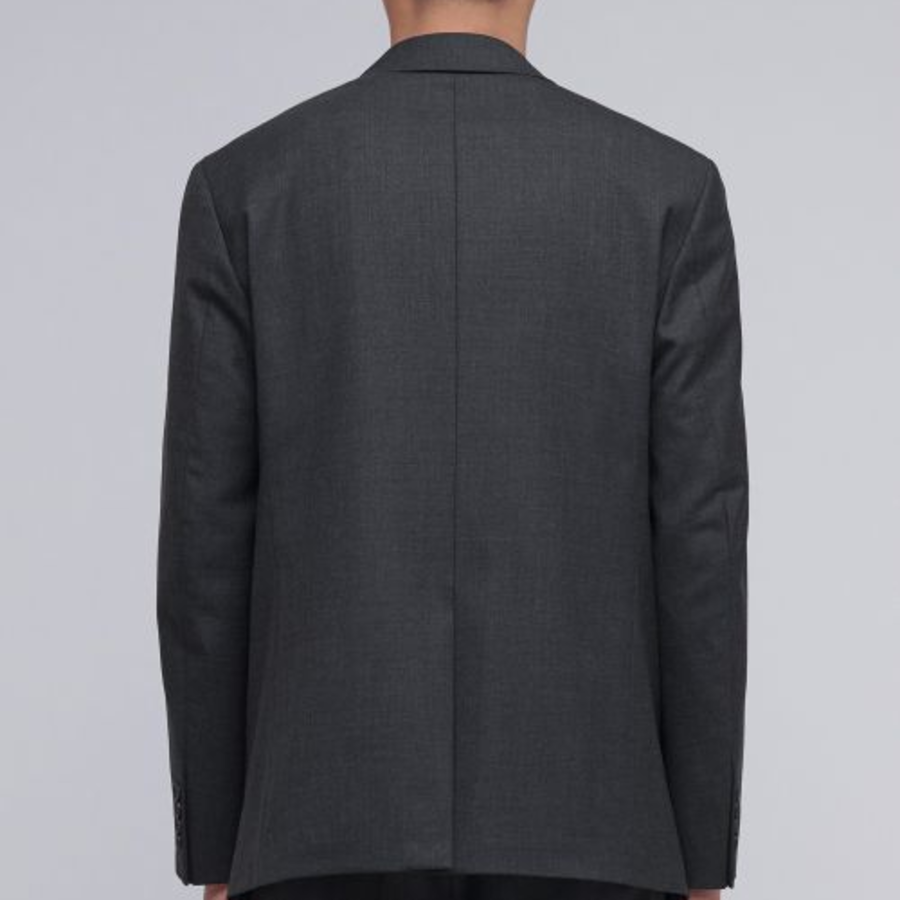 Basic Wool Blazer — Charcoal Gray