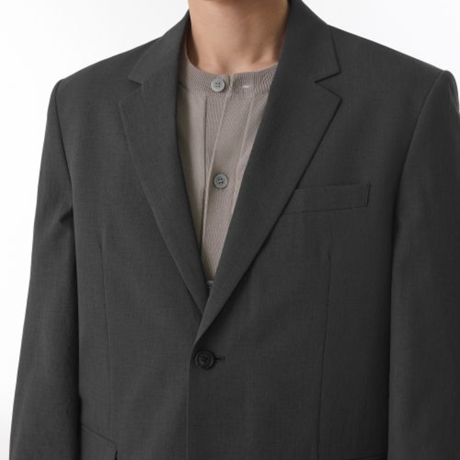 Cool Touch Relaxed Basic Blazer — Gunmetal
