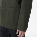 Cotton Herringbone Out Pocket Blazer — Khaki