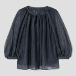 KUHO Open Shirring Blouse - Ash