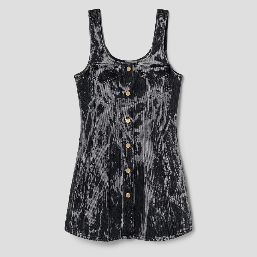 GANNI Heavy Denim Mini Dress - Black
