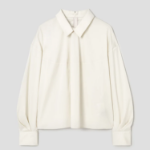 KUHO Cotton Blend Crop Blouse - Ivory