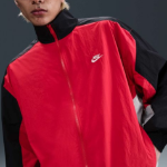 Nike Club Oversized Woven Track Jacket — University Red / Black