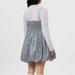 GANNI Acetate Jacquard Strap Mini Dress - Grey