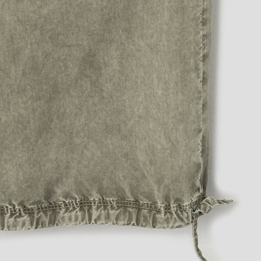 GANNI Washed Cotton Twill Pants - Khaki