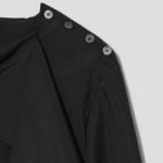 KUHO [KUHO X FRANCESCO FUCCI] Scarf Panel Long-Sleeve Blouse - Black