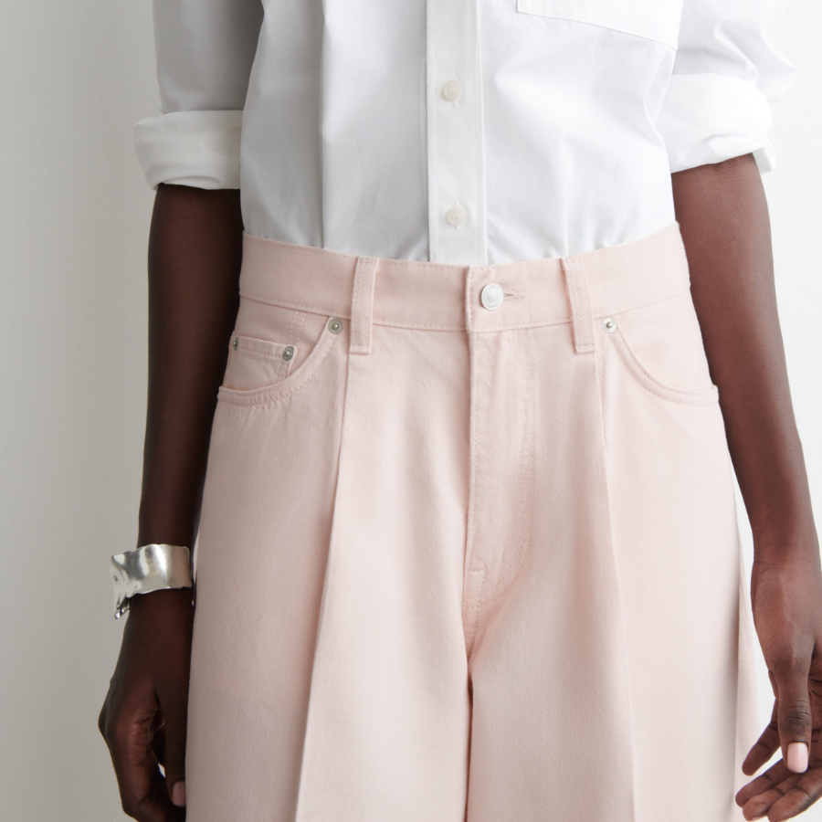 COS Twine Barrel Leg Jeans – Light Pink