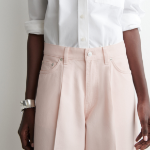 COS Twine Barrel Leg Jeans – Light Pink