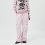 GANNI Washed Cotton Twill Pants - Light Pink