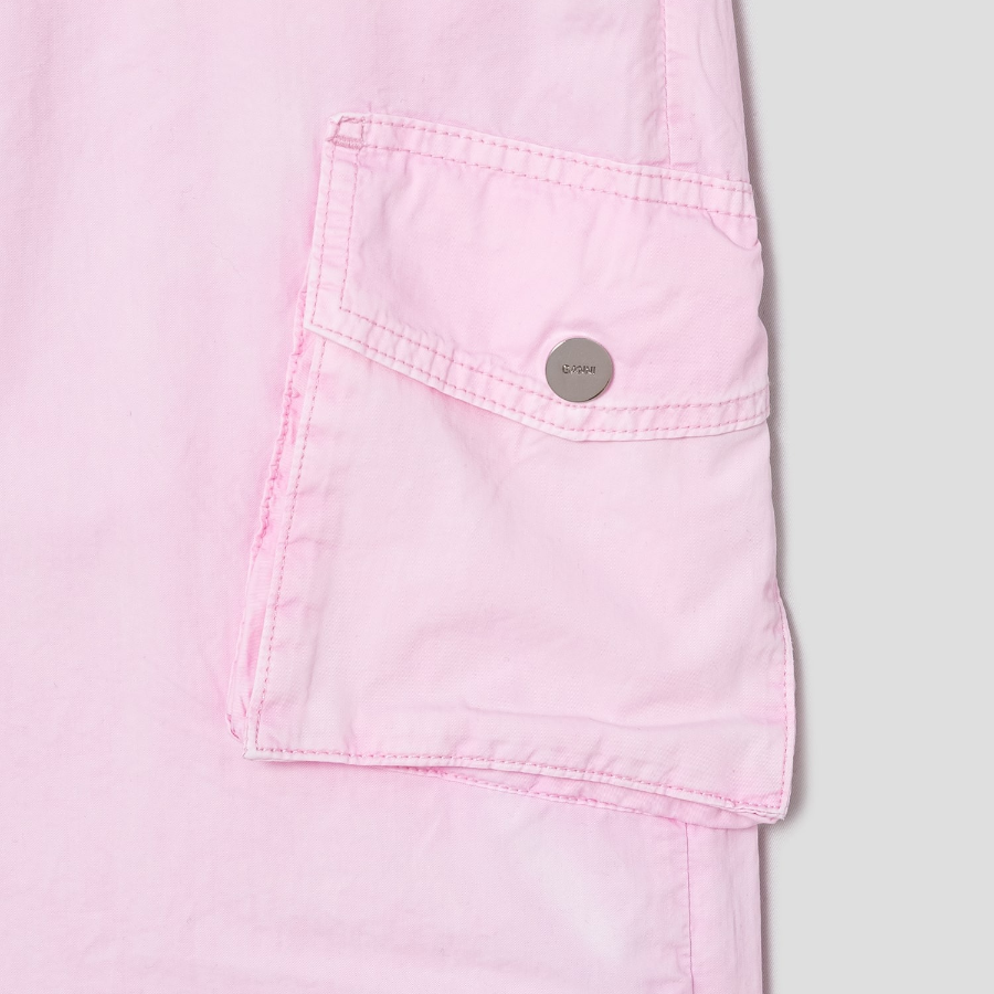 GANNI Washed Cotton Twill Pants - Light Pink