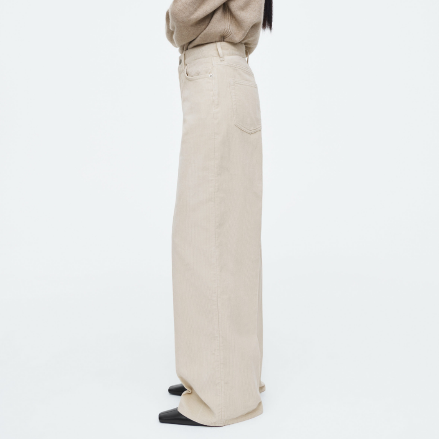 COS Tide Corduroy Wide-Leg Jeans – Light Beige