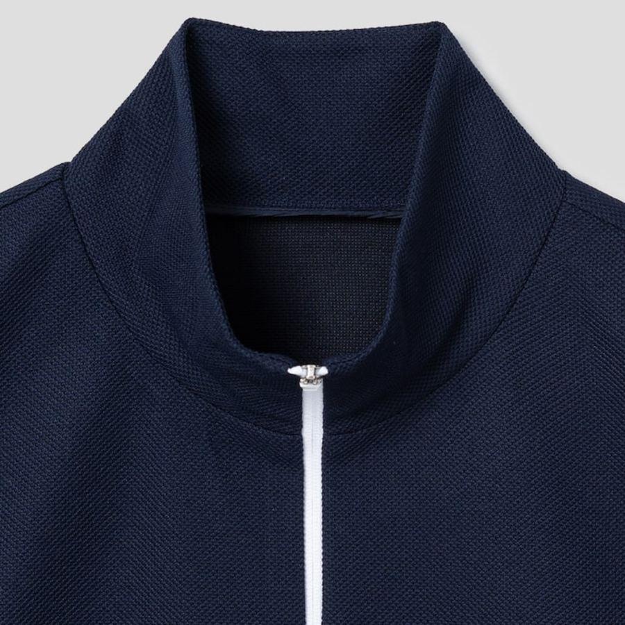 KUHO [Golf] Half Zip-Up High Neck Sleeveless Top - Navy