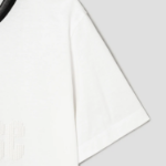 KUHO Cotton Appliqué Accentuated T-Shirt — White