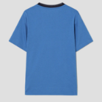 KUHO Cotton Appliqué Accentuated T-Shirt - Blue