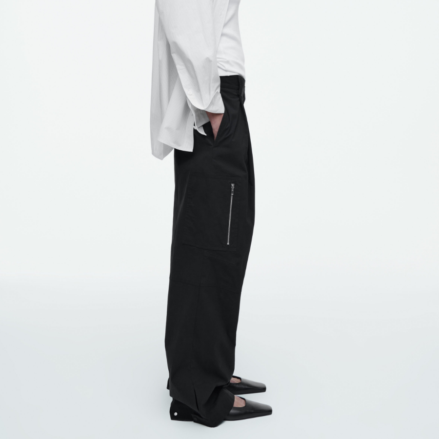 COS Utility Barrel Leg Cargo Trousers – Black