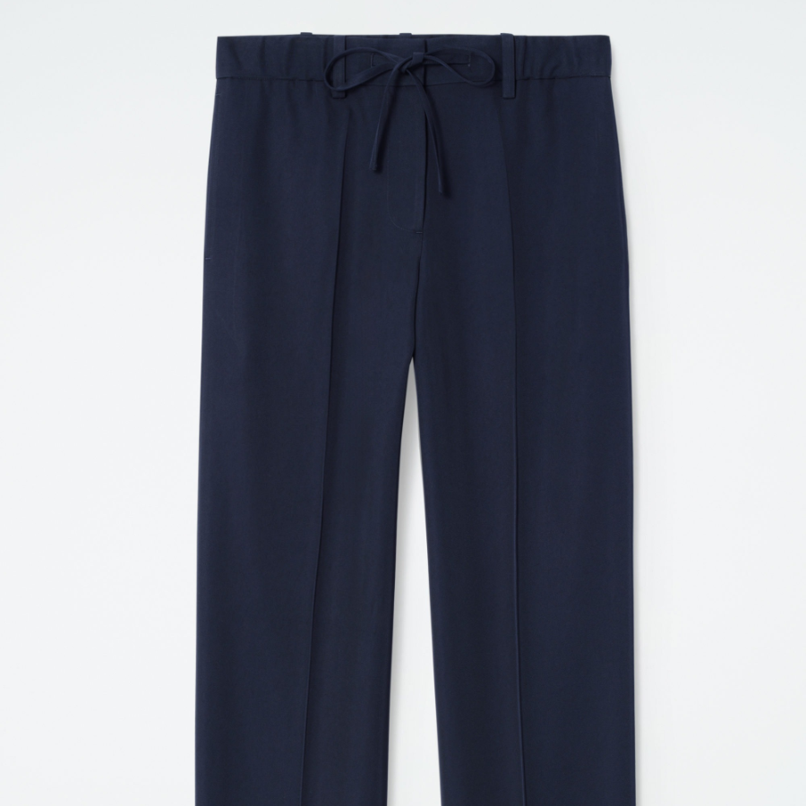 COS Drawstring Straight-Leg Trousers – Navy