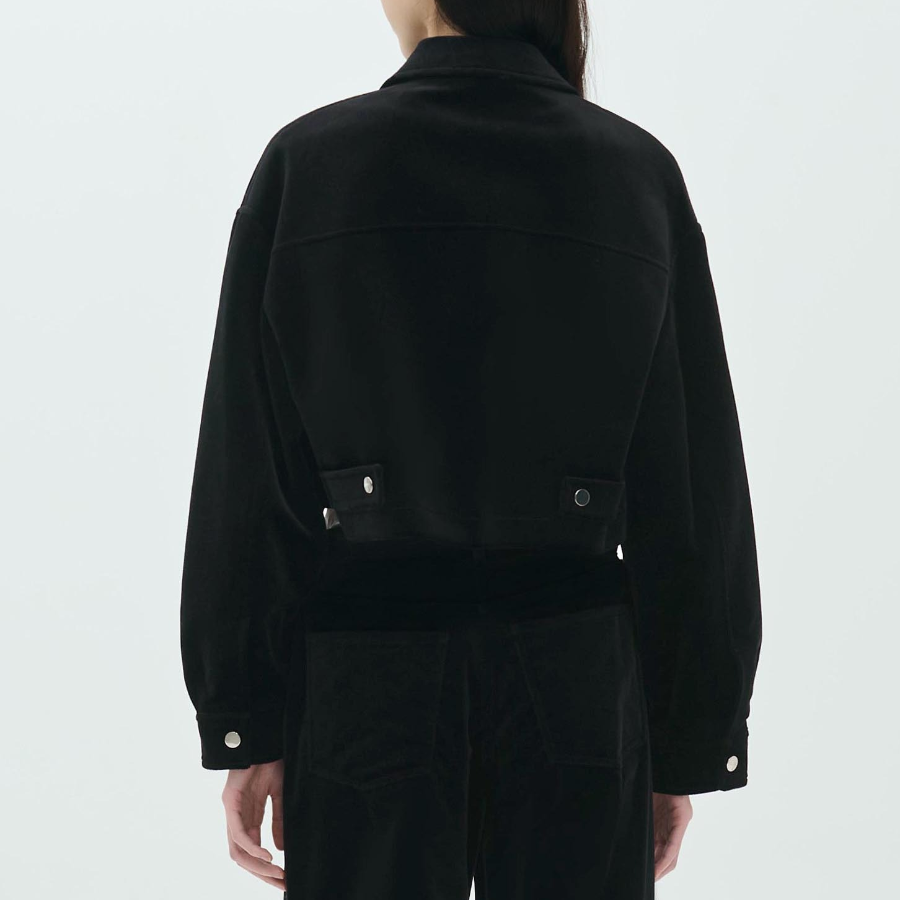 Theory Women Stretch Velvet Aline Zip Jacket - Black