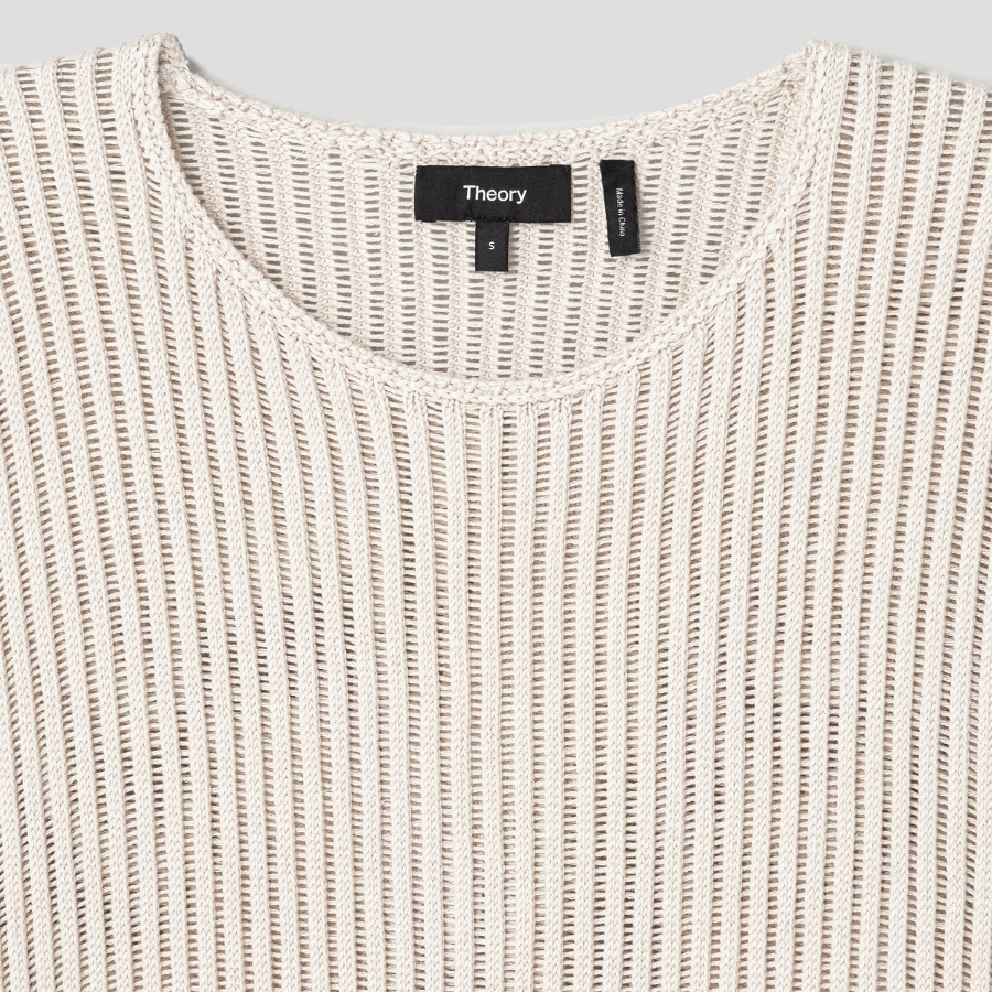 Theory Women Sheen Cotton Easy Vest - Almond
