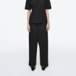 COS Pleated Wide Leg Trousers – Black