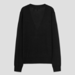 Theory Women Regal Wool Vneck Cardigan - Black