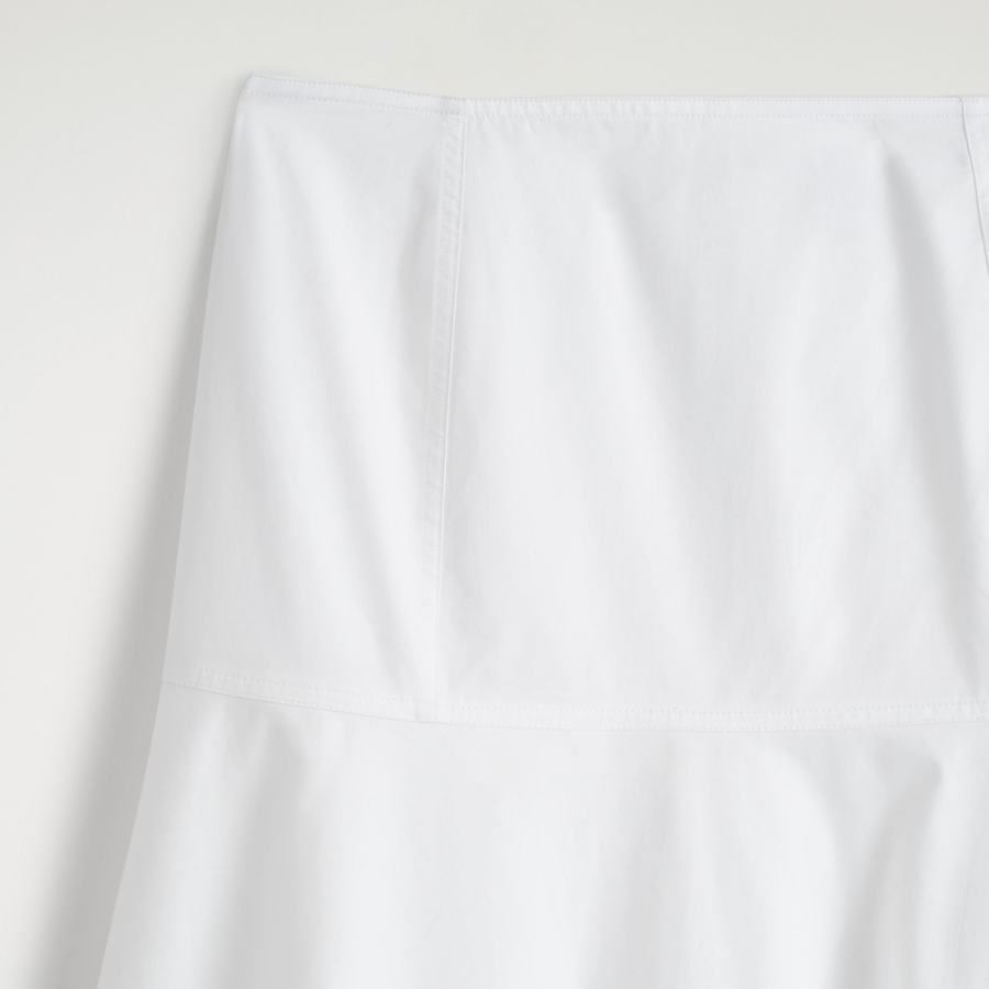 COS Panel Cotton Midi Skirt – White