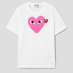 Pink Wappen Pastel Heart Print T-Shirt — White